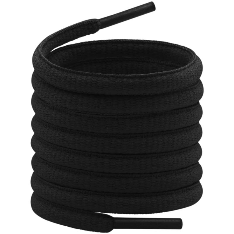 YFINE Oval Sports Shoe Laces: 2 Pairs 35 Inch Black Half Round Shoelaces for Sneaker Athletic Shoes - Image 1